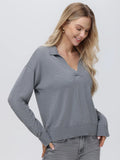 Maddi Cotton V-Neck Collar Pullover