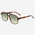 Billie Unisex Aviator Sunglasses - Tortoise/Green