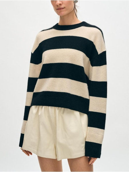 Cashmere Striped Crewneck