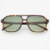 Billie Unisex Aviator Sunglasses - Tortoise/Green