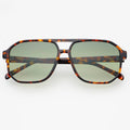 Billie Unisex Aviator Sunglasses - Tortoise/Green