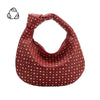 Brigitte Large Studded Red Shoulder Bag