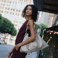 Charlie Beige Recycled Vegan Shoulder Bag