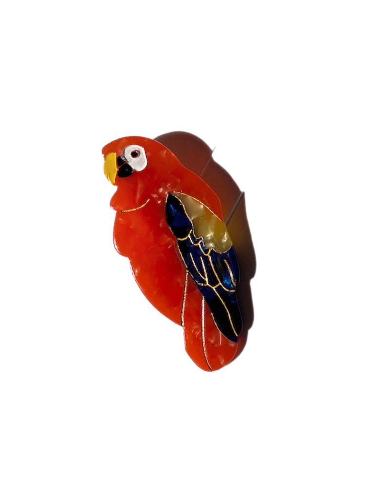 Hand-painted Parrot Bird Barrette Hair Clip | Eco-Friendly