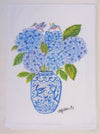 Limited Edition Hydrangea Hummingbird White Flour Sack Towel