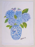 Limited Edition Hydrangeas Hummingbirds Flour Sack Napkins