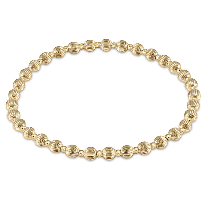 Dignity Grateful Pattern 6mm Bead Bracelet - Gold