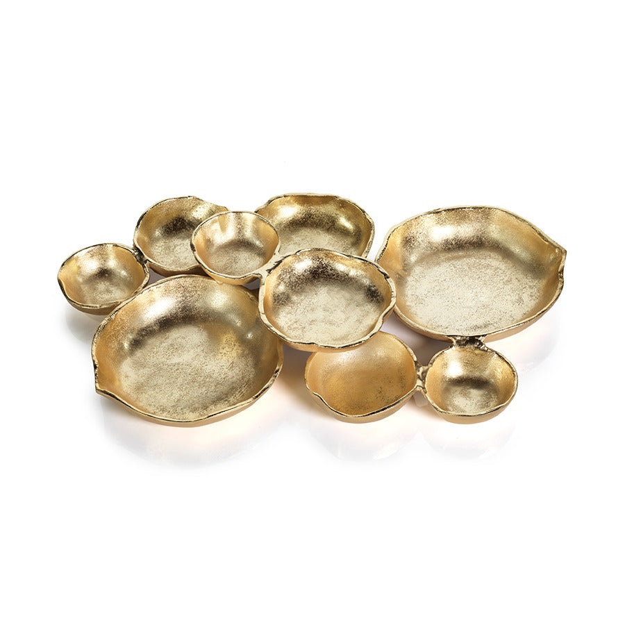 Cluster of Nine Serving Bowls - Gold