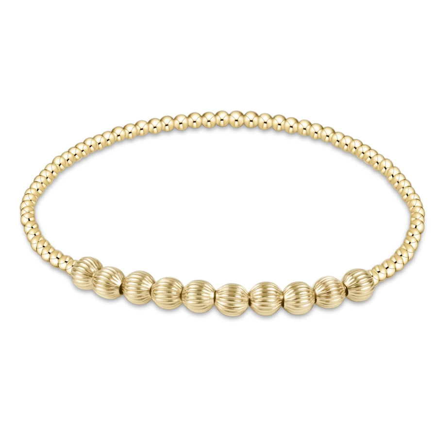 Dignity Beaded Bliss 3mm bead bracelet- 6mm gold