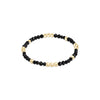 Worthy Pattern 3mm Bead Bracelet - Faceted Onyx