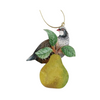 Wood Partridge on Pear Ornament