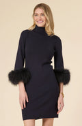 Sloane Fur Trimmed Knit Dress