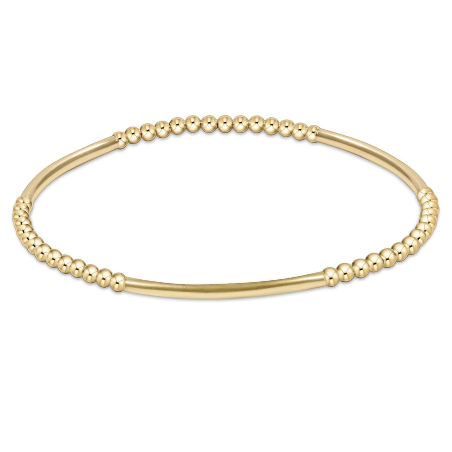 Bliss Bar Textured 2.5mm Bead Bracelet - Gold