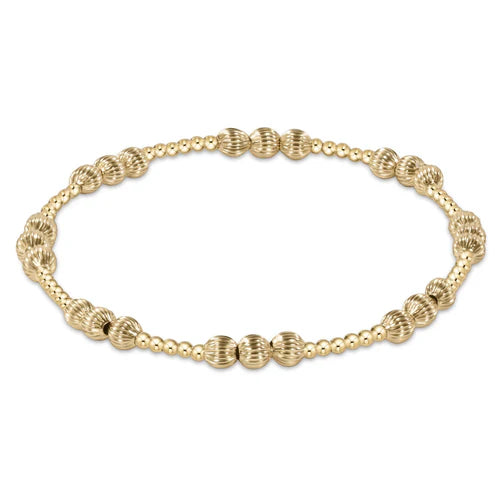 Dignity Joy Pattern 6mm Bead Bracelet - Gold