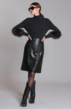 Skyler Pleather Knee Length Skirt