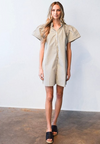 Elastic Collar Shift Dress