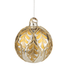 Gold Holly Glass Ornament