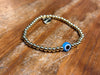 4mm Gold Beaded Evil Eye Bracelet